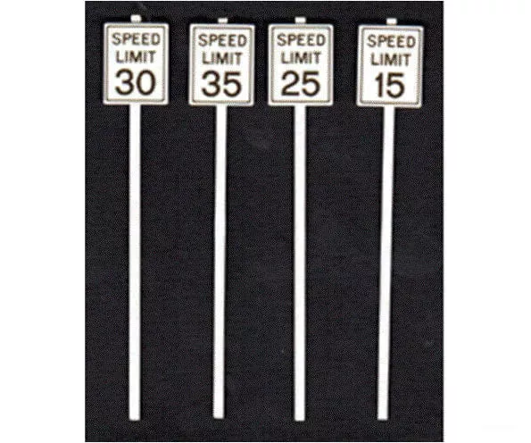 Tichy Train Group 3543 Low Speed Limit Signs — 2 Each: 15, 25, 30 & 35mph