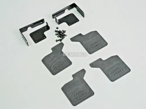 Traxxas TRX-4 Land Rover MUD FLAPS Front + Rear w/ Mounting Brackets (4)pcs