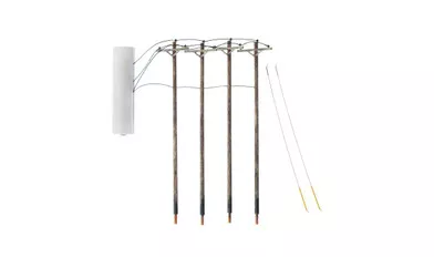 US2280 O Scale Woodland Scenics Single Crossbar Pre-Wired Poles