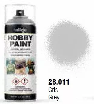 Vallejo 28011 400ml Grey Primer Acrylic Hobby Paint Spray