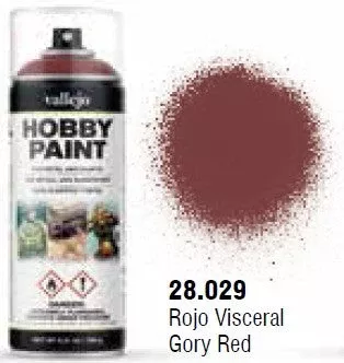 Vallejo 28029 400ml Gory Red Fantasy Acrylic Hobby Paint Spray