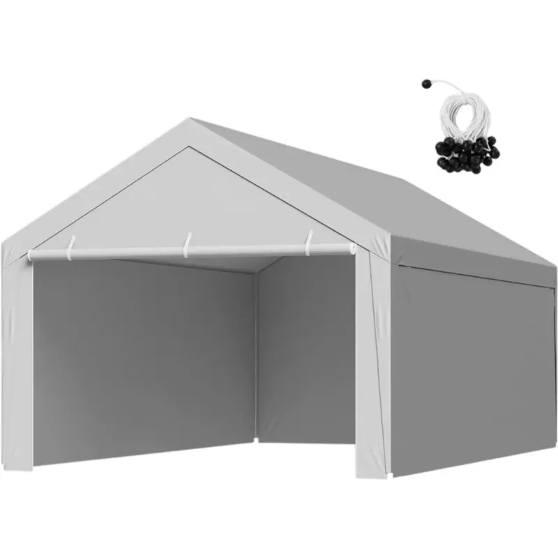 Vevor Carport Replacement Canopy 13′ x 20′ Waterproof UV-Resistant Grey with Sidewalls New