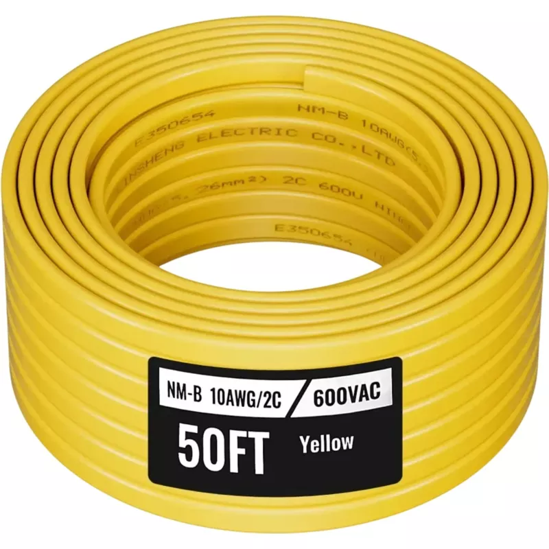 Vevor Electrical Wire 50′ 10 AWG 2C NM-B Copper Cable with Ground New