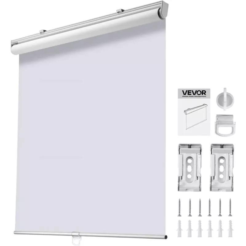 Vevor Roller Shades Cordless Blackout Window Blinds 34″ x 72″ White New