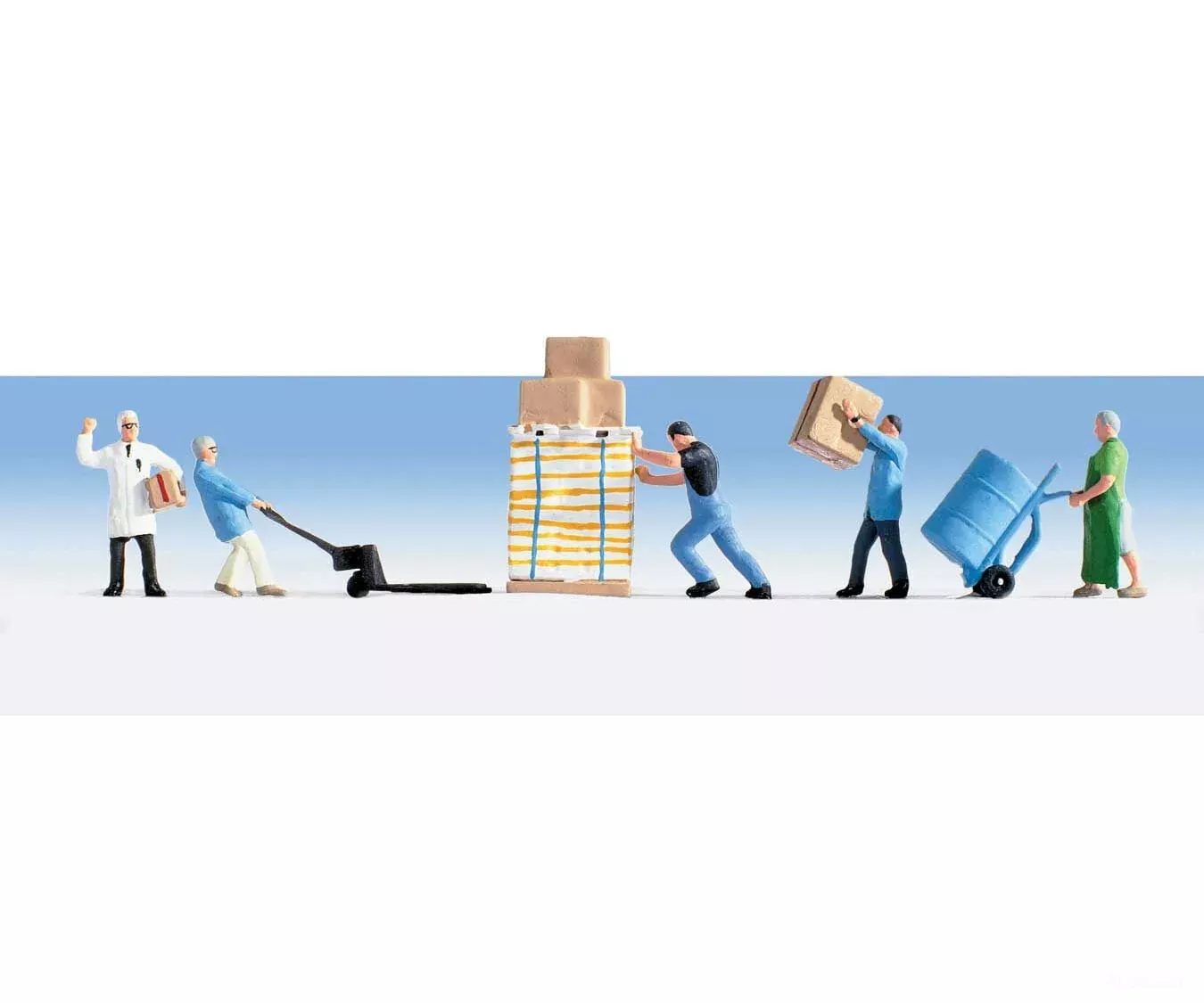 Walthers HO SceneMaster 6064 Warehouse Workers and Accessories – 5 Figures with Accessories