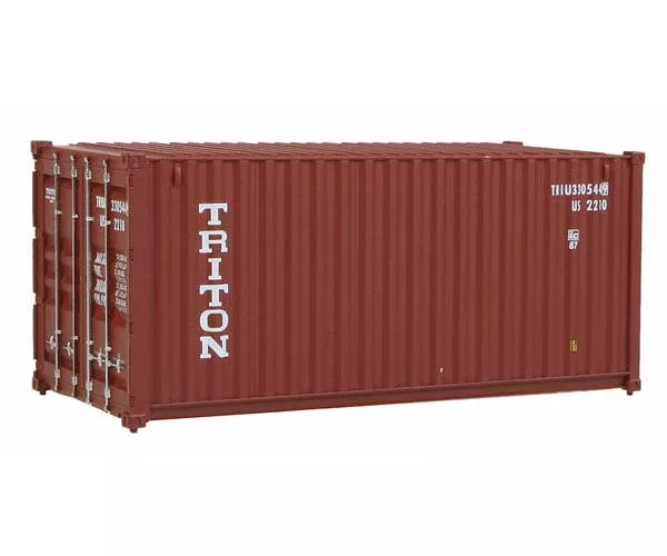 Walthers HO SceneMaster 8053 20′ Corrugated Container – Assembled – Triton (brown, white)