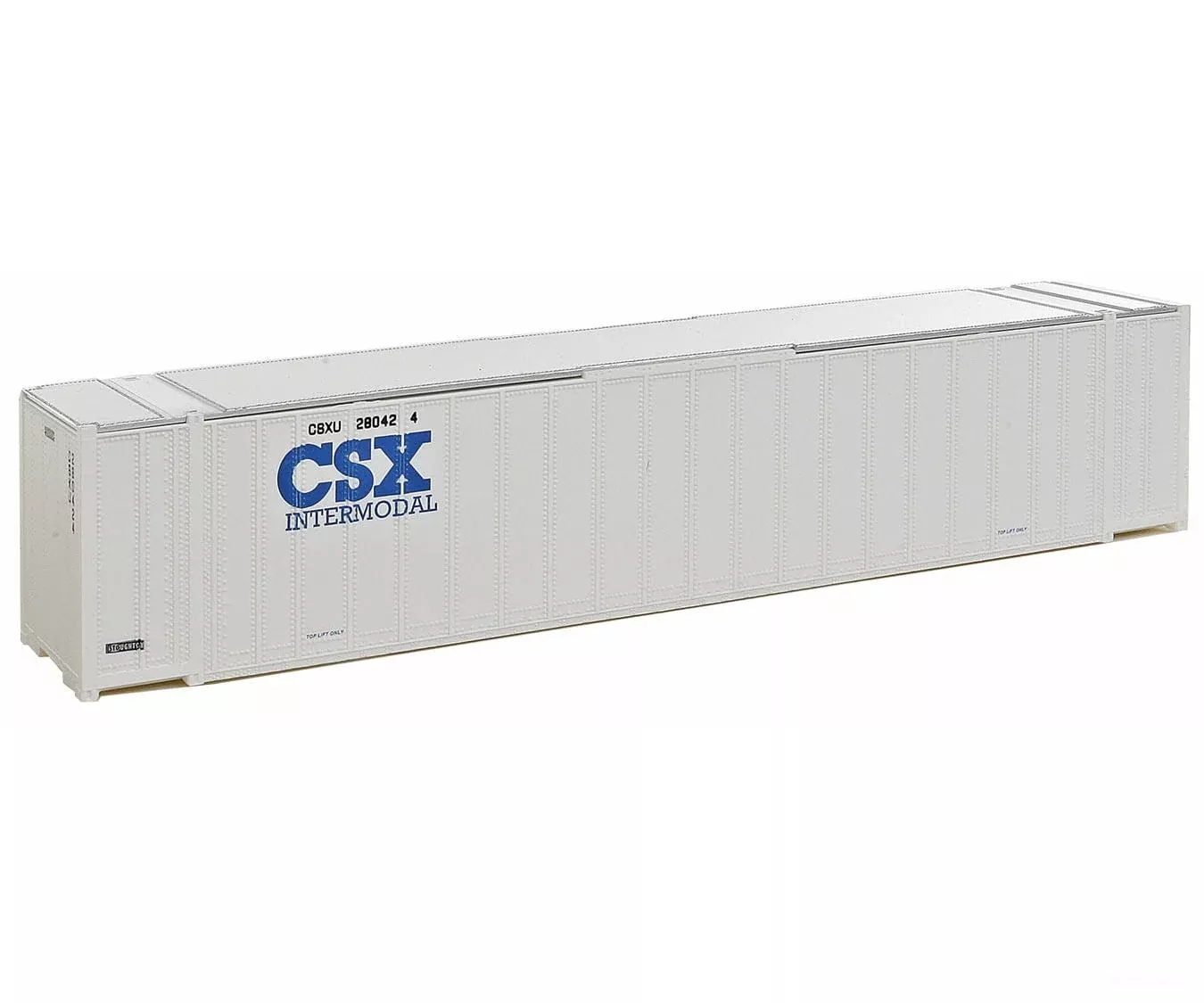Walthers HO SceneMaster 8464 48′ Ribbed Side Container – Assembled – CSX Intermodal (white, blue)