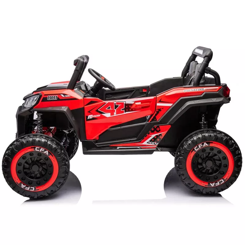 XXL UTV Buggy NEL-913 24V Two Seater 4×4 Kid Ride on Car Leather Seater Rubber Wheel Red